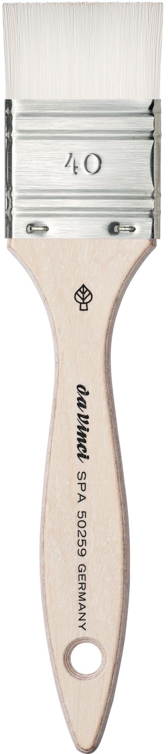 Breiter Maskenpinsel, kräftige, weiße Kunstfasern