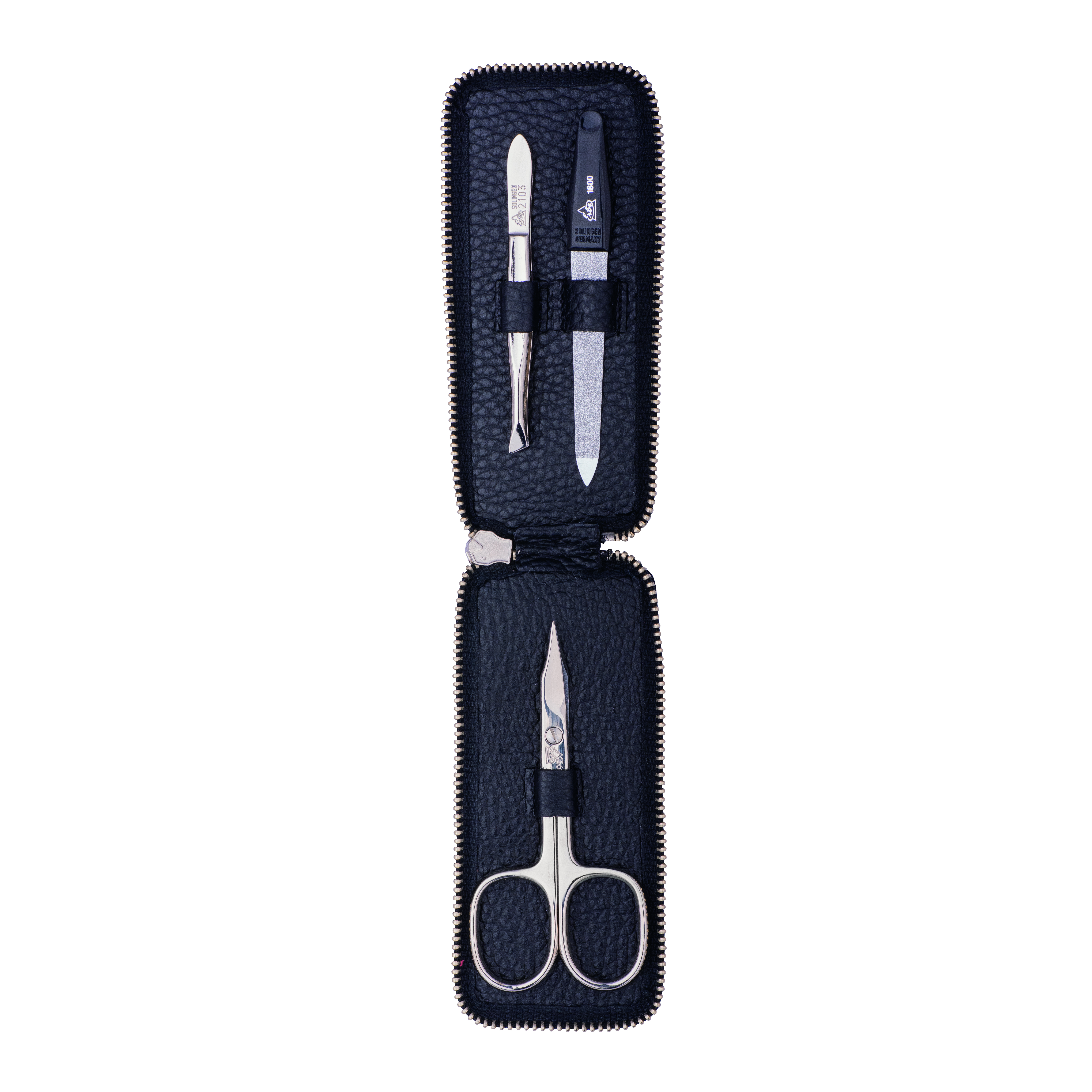 ERBE Maniküre Set Reißverschluss-Etui Longo, schwarz, 3-tlg.