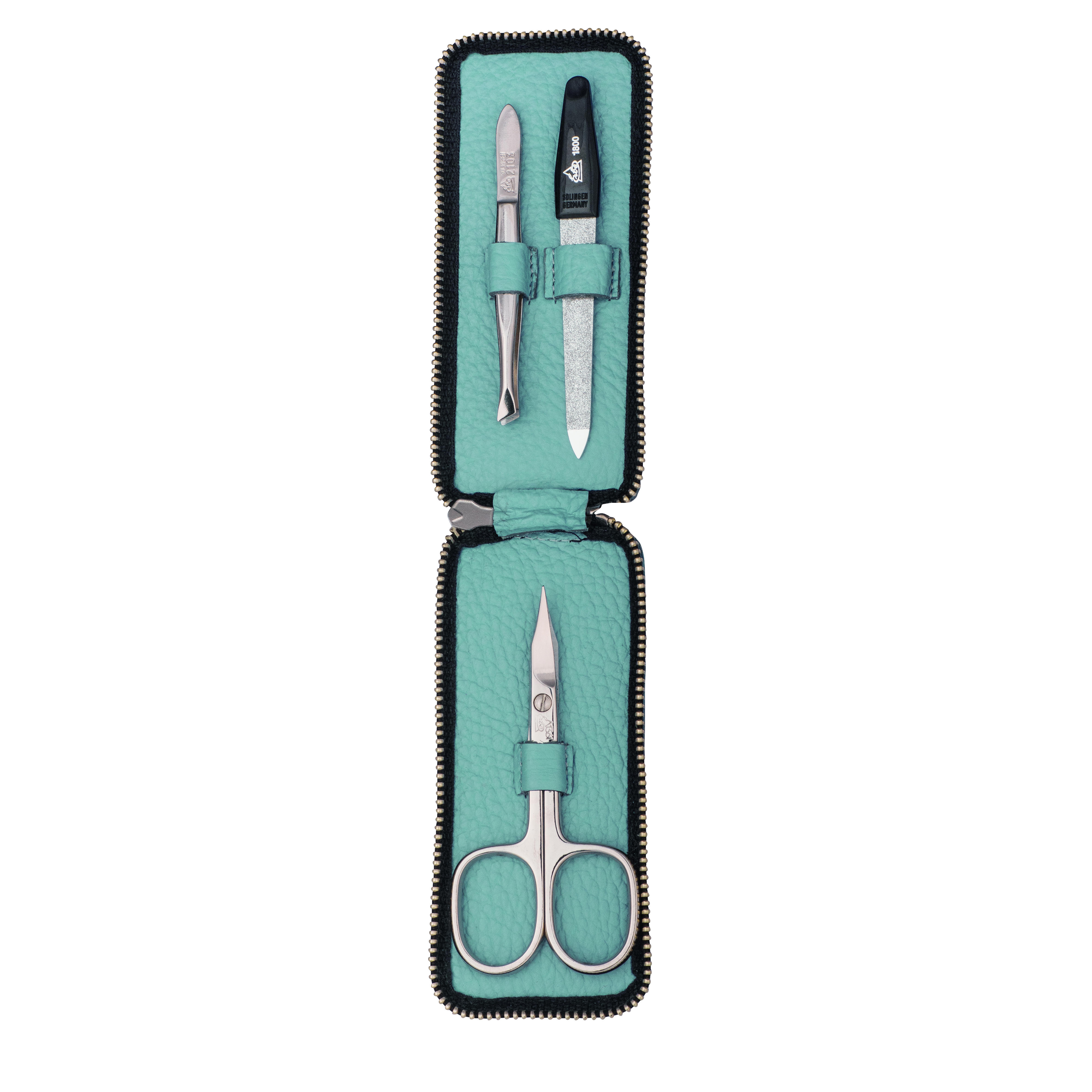 ERBE Maniküre Set Reißverschluss-Etui Longo, helblau, 3-tlg.