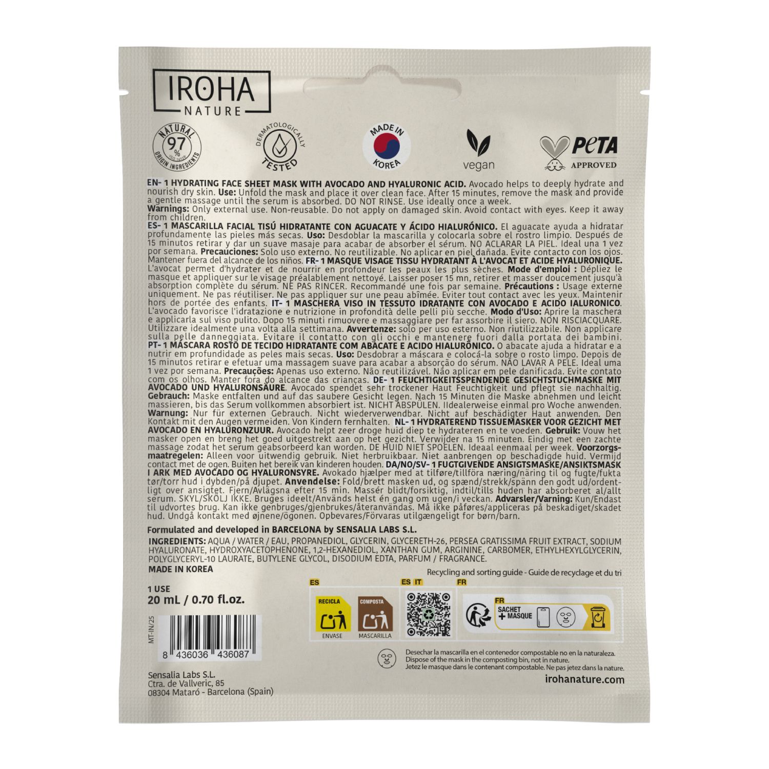 IROHA Hydrating Mask Avocado
