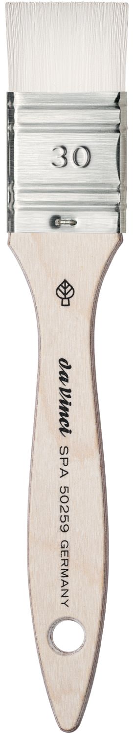 Breiter Maskenpinsel, kräftige, weiße Kunstfasern