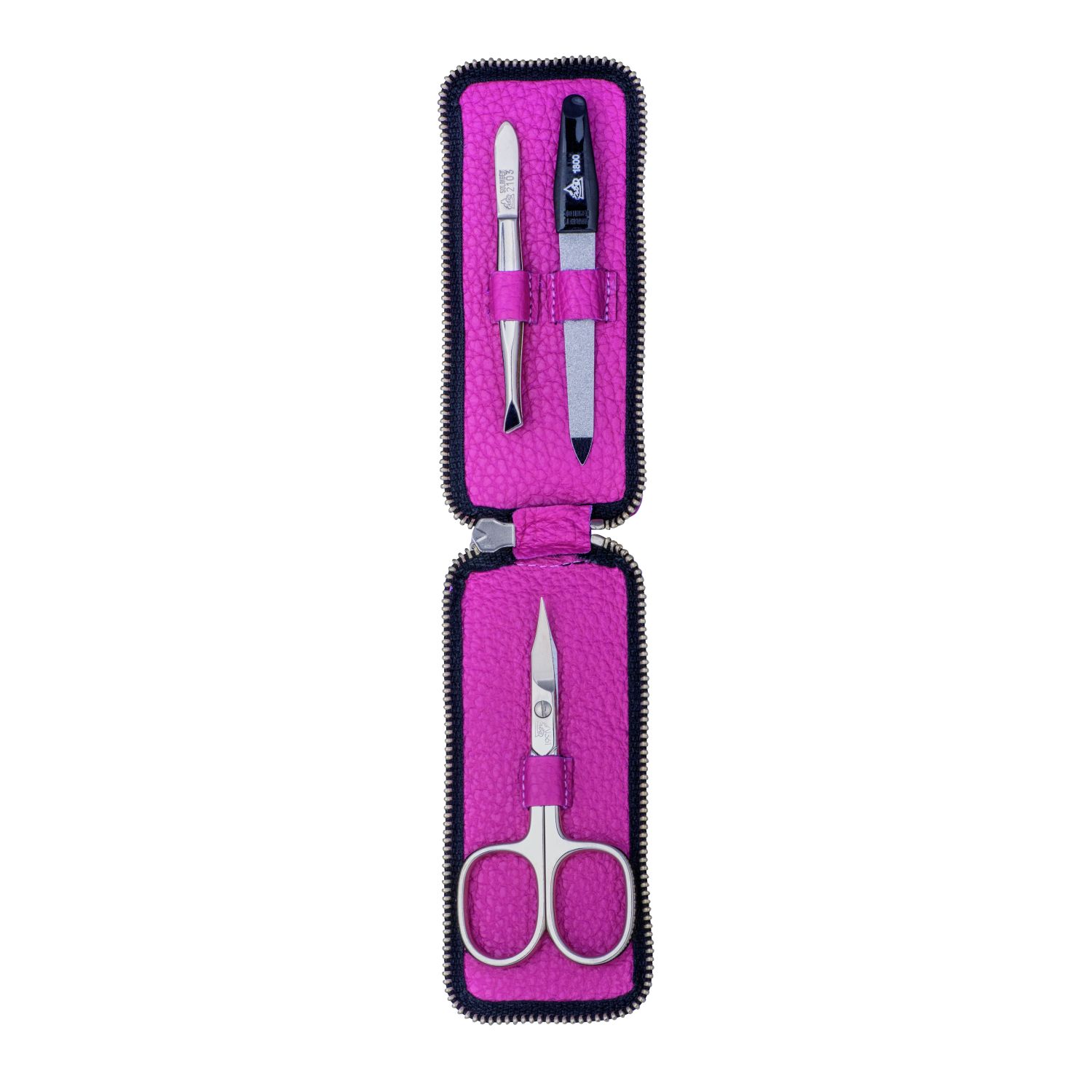 ERBE Maniküre Set Reißverschluss-Etui Longo, pink, 3-tlg.